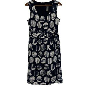 George Navy & White Polka Dot Sleeveless Dress Size 4 Polyester & Spandex